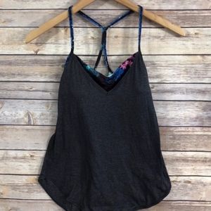 Lululemon Tank Grey With Floral Bra Size 2